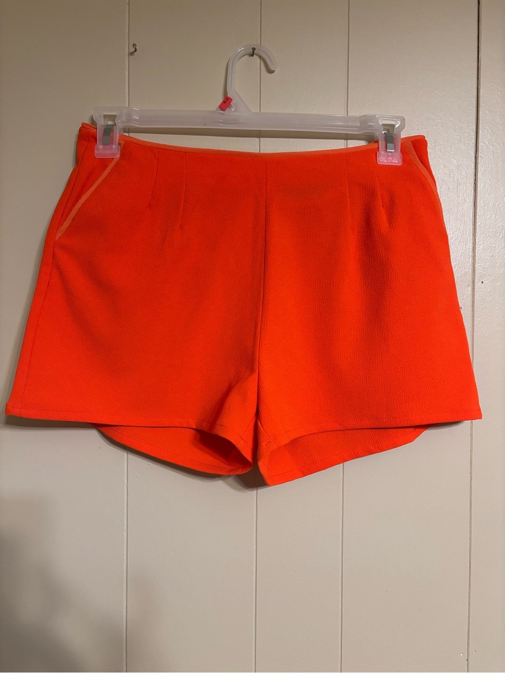 MINKPINK High-Waist Neon Orange Tailored Shorts